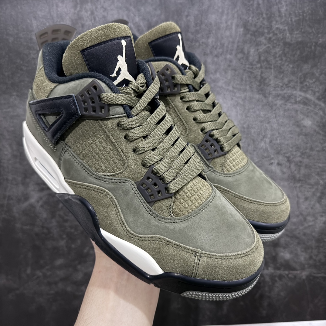 莞产AirJordan4“OliveCanvas”军绿色低帮防滑减震耐磨潮流复古篮球鞋男款货号FB992