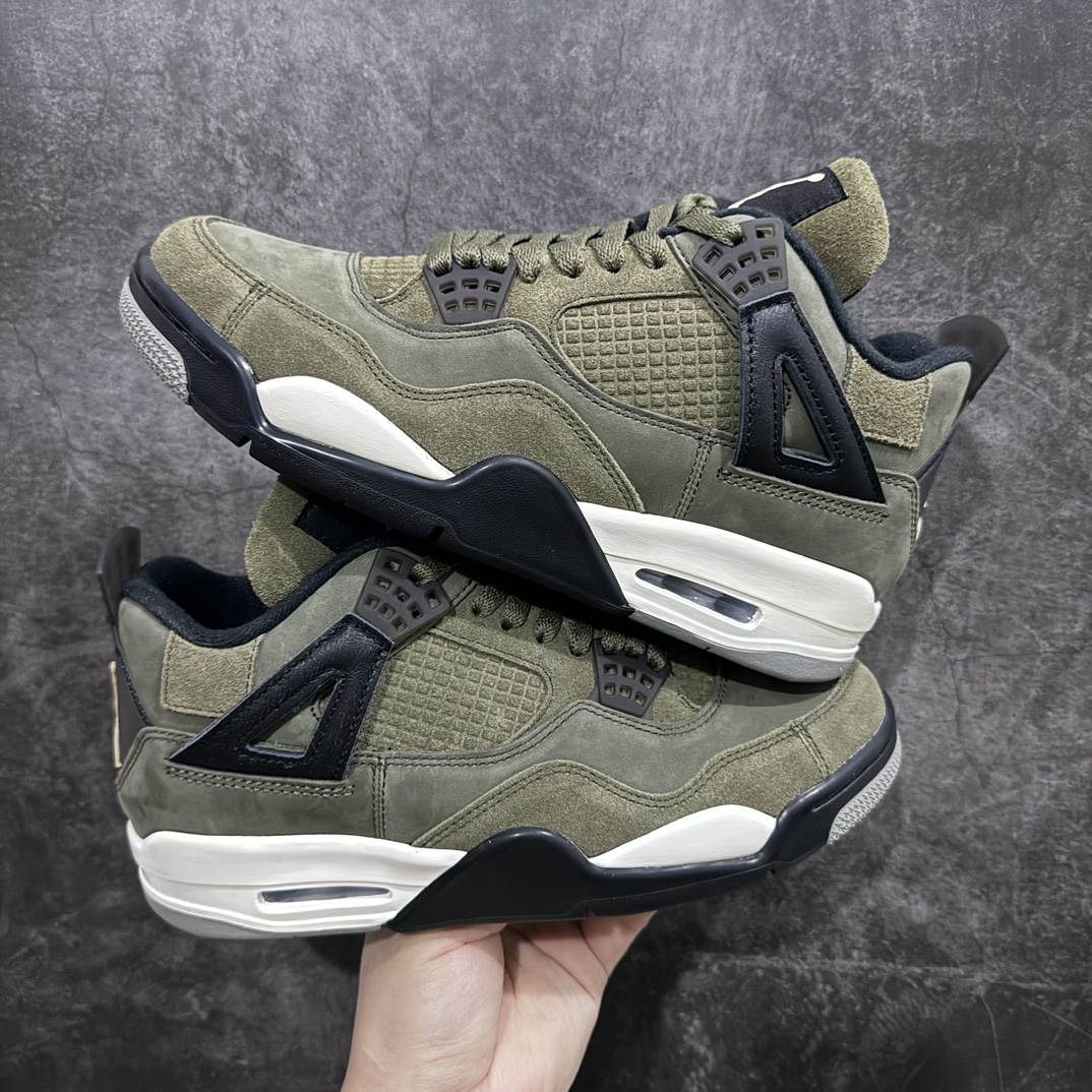 莞产AirJordan4“OliveCanvas”军绿色低帮防滑减震耐磨潮流复古篮球鞋男款货号FB992