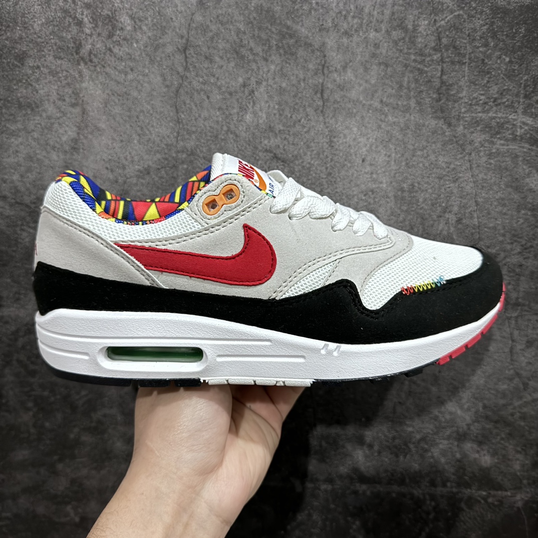 240 Nike Air Max 1 白黑红 复古休闲跑步鞋 DC1478-100