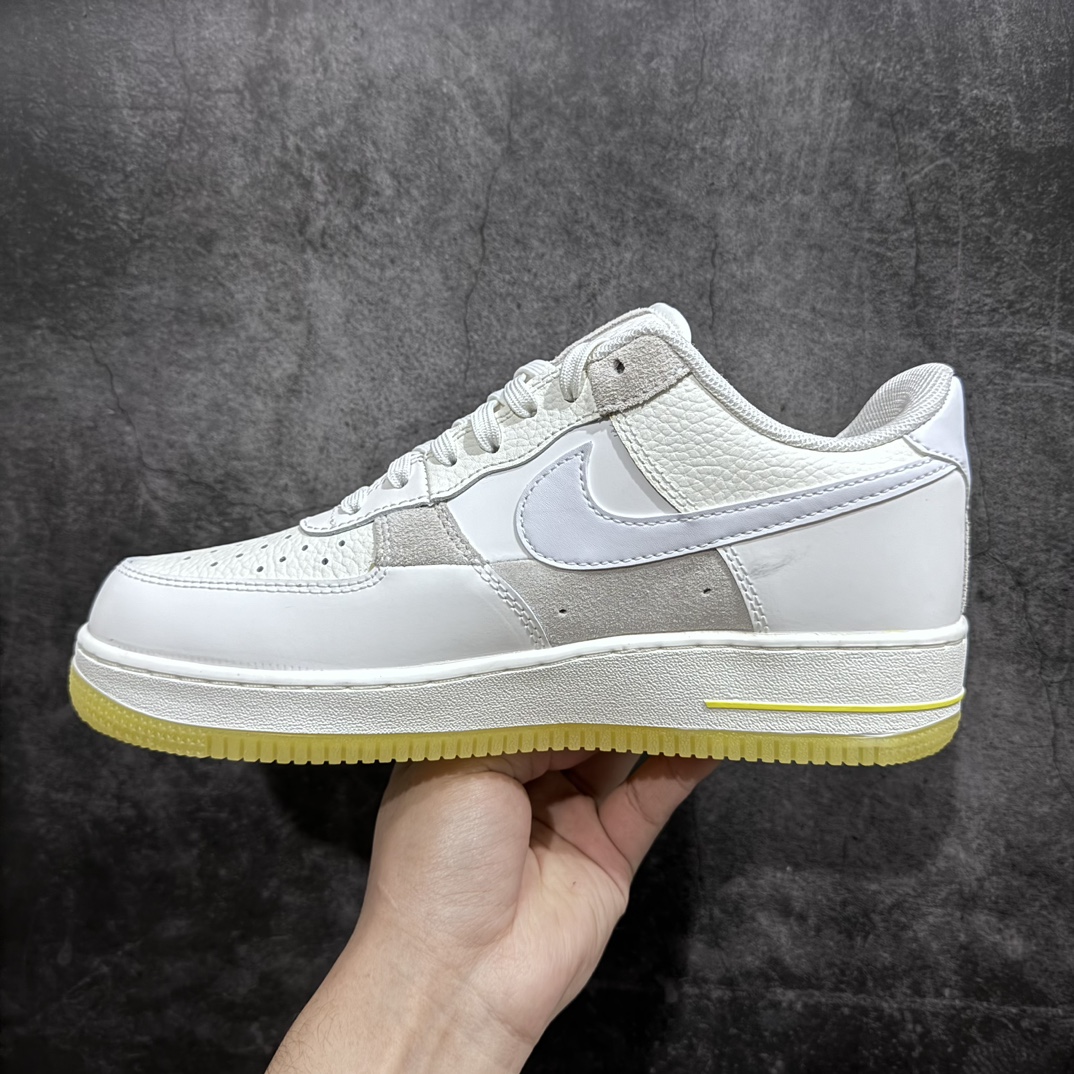 图片[2]-【公司级】Air Force 1 \’07 Low 灰白黄n原楦头原纸板 打造纯正空军版型n#专注外贸渠道 全掌内置蜂窝气垫 #原盒配件 原厂中底钢印、拉帮完美 官方同步上架 货号：FQ0709-100 Size：36 36.5 37.5 38 38.5 39 40 40.5 41 42 42.5 43 44 44.5 45-莆田鞋批发中心