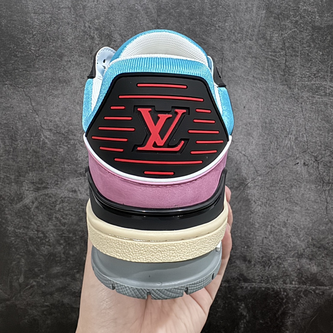 450 【广东顶级纯原】LV Trainer低帮板鞋 紫蓝黑黄色 1AAST5