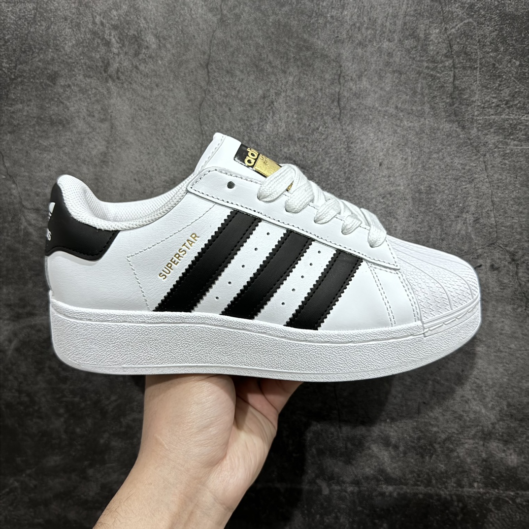 180 【纯原版】Adidas Originals Superstar XLG 贝壳头系列低帮厚底松糕经典百搭休闲运动板鞋 IE6808