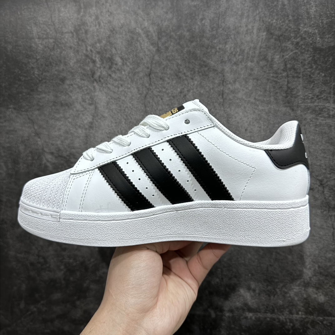 180 【纯原版】Adidas Originals Superstar XLG 贝壳头系列低帮厚底松糕经典百搭休闲运动板鞋 IE6808