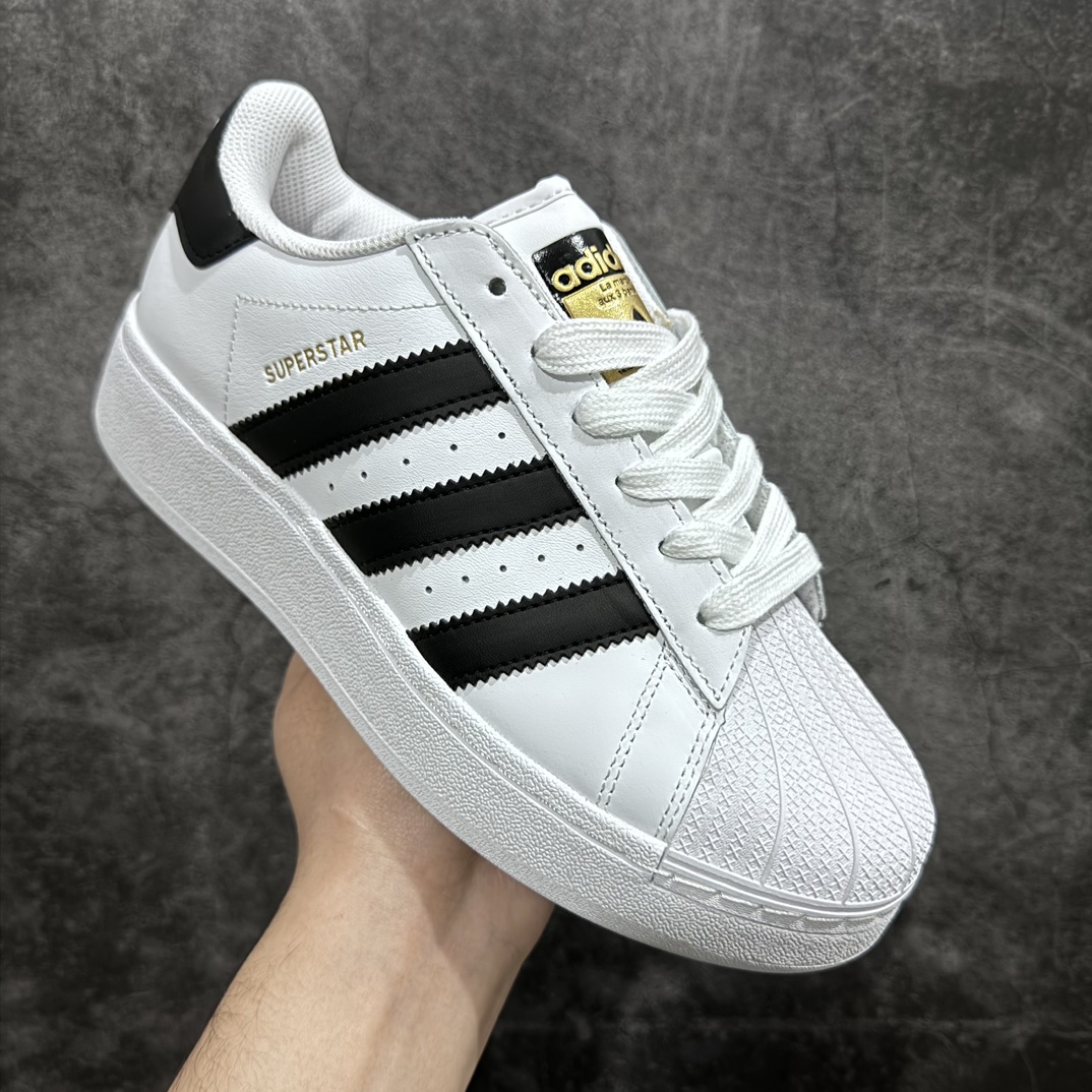 180 【纯原版】Adidas Originals Superstar XLG 贝壳头系列低帮厚底松糕经典百搭休闲运动板鞋 IE6808