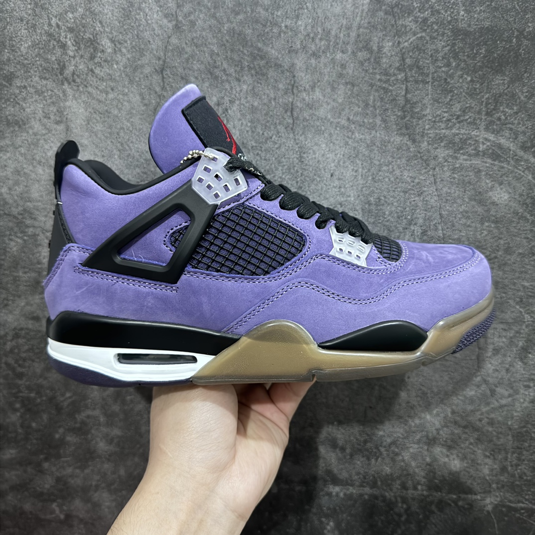 外贸纯原TravisScottxAirJordan4RetroPurple紫色翻毛皮AJ4-766302