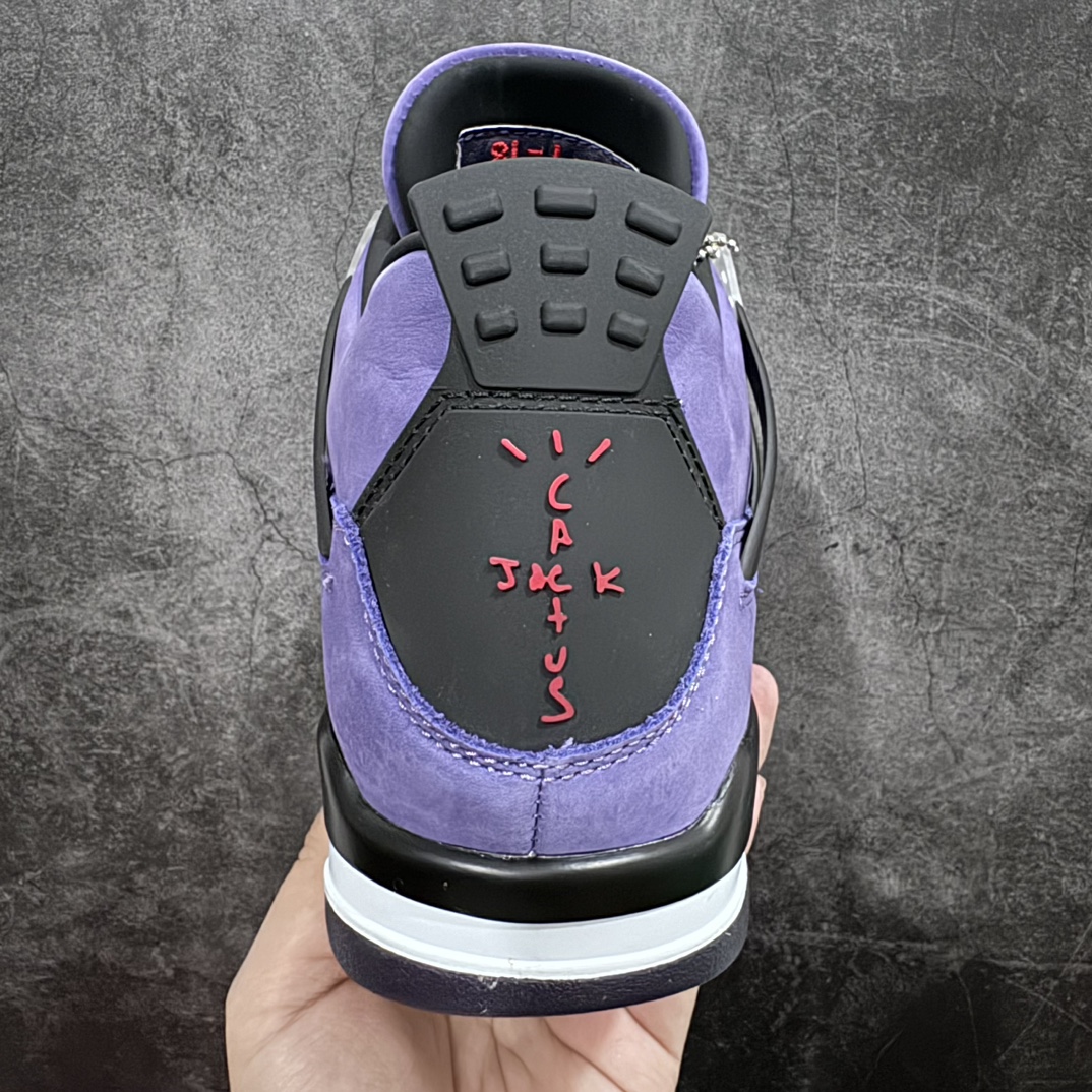 外贸纯原TravisScottxAirJordan4RetroPurple紫色翻毛皮AJ4-766302