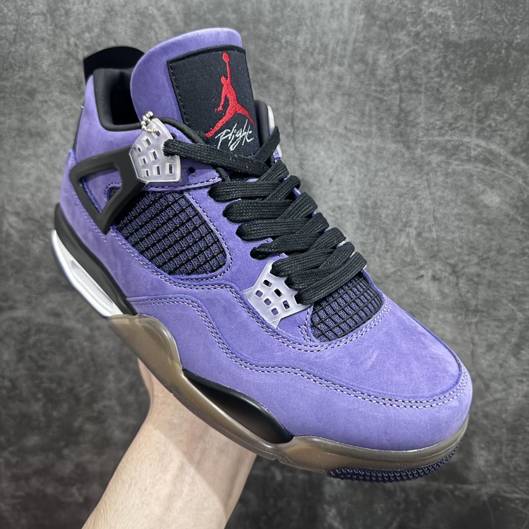 400 【外贸纯原】Travis Scott x Air Jordan 4 Retro Purple 紫色翻毛皮 AJ4-766302