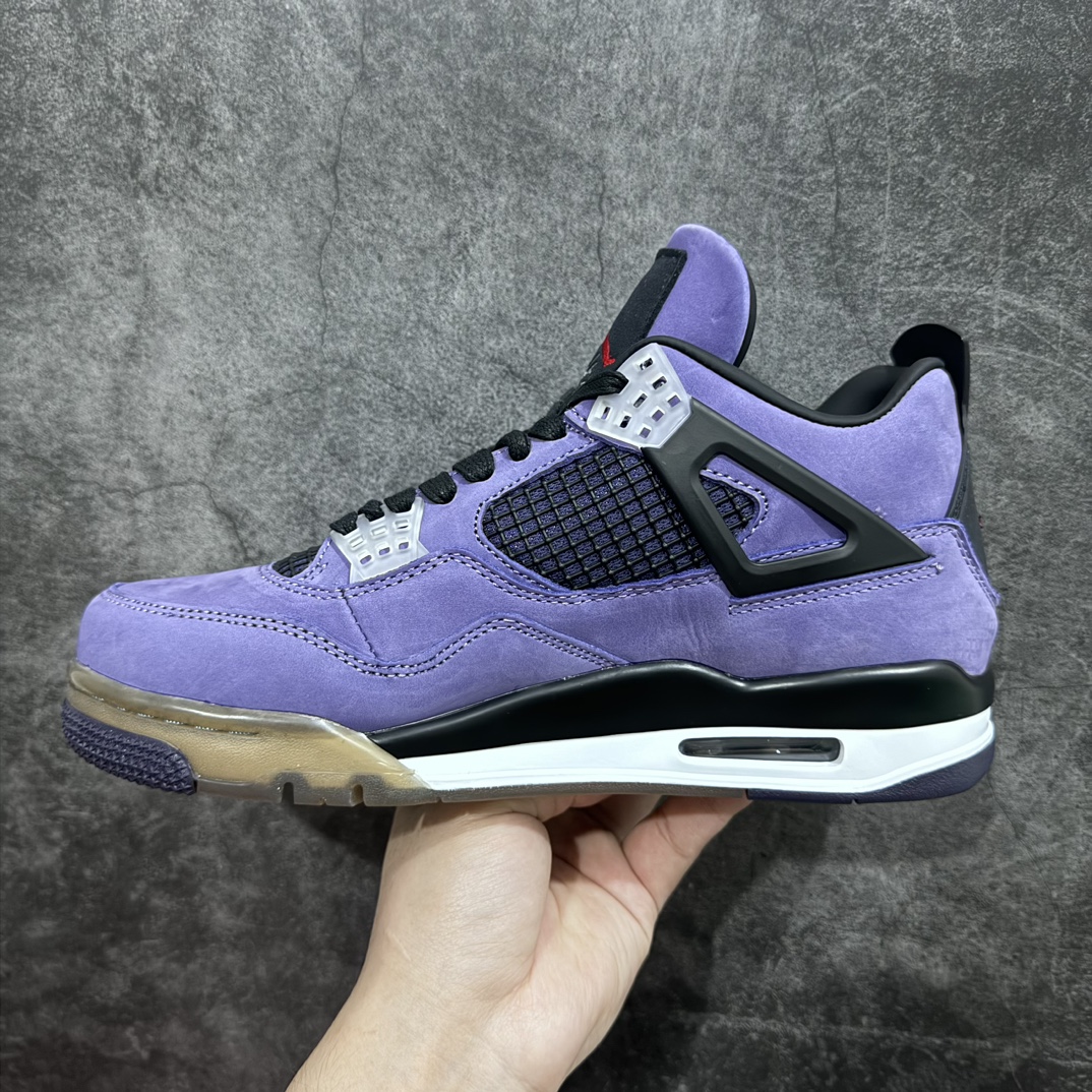 外贸纯原TravisScottxAirJordan4RetroPurple紫色翻毛皮AJ4-766302