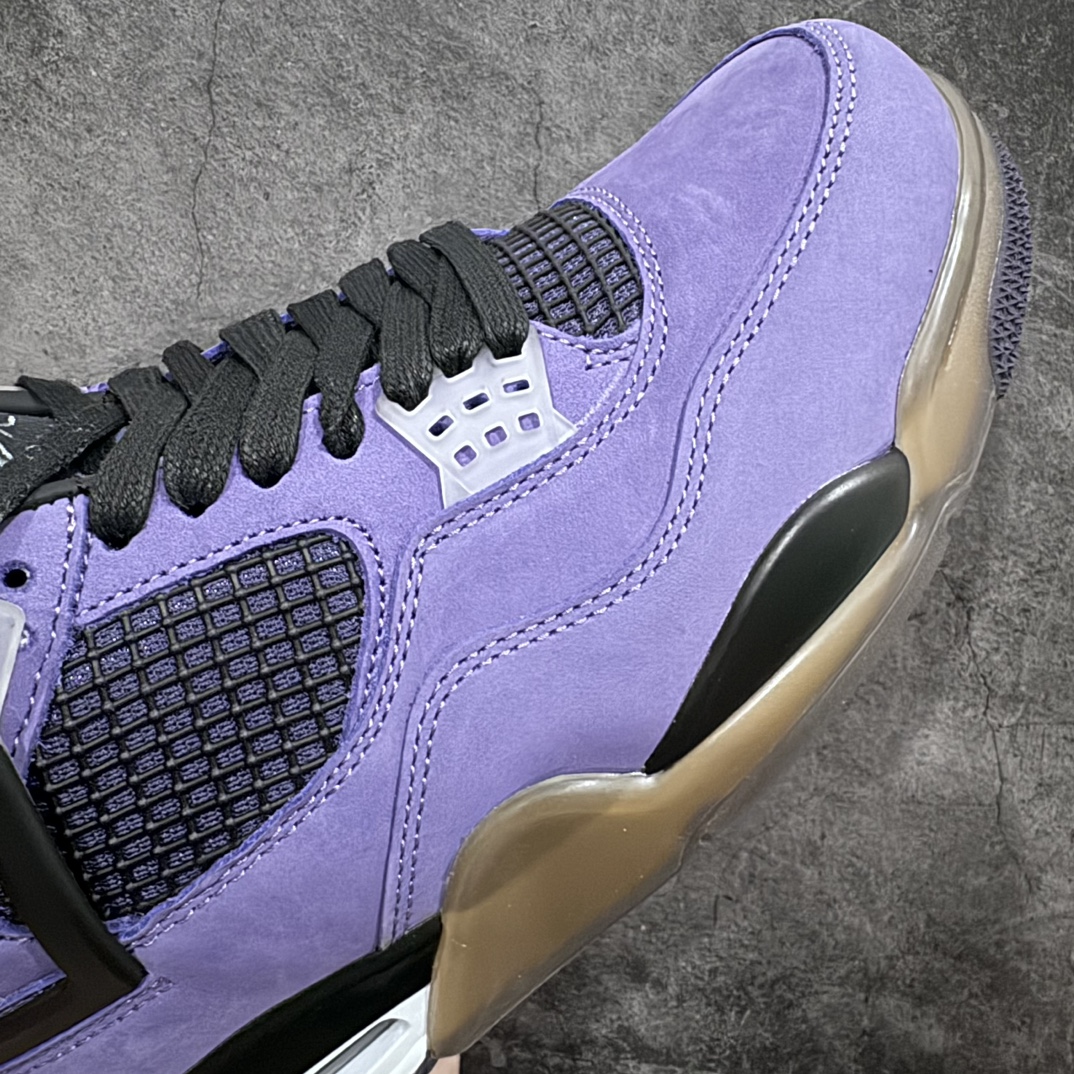 外贸纯原TravisScottxAirJordan4RetroPurple紫色翻毛皮AJ4-766302