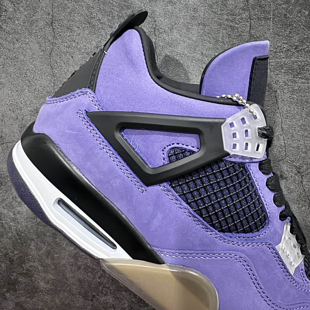 外贸纯原TravisScottxAirJordan4RetroPurple紫色翻毛皮AJ4-766302