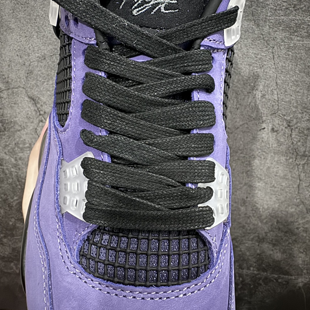 外贸纯原TravisScottxAirJordan4RetroPurple紫色翻毛皮AJ4-766302