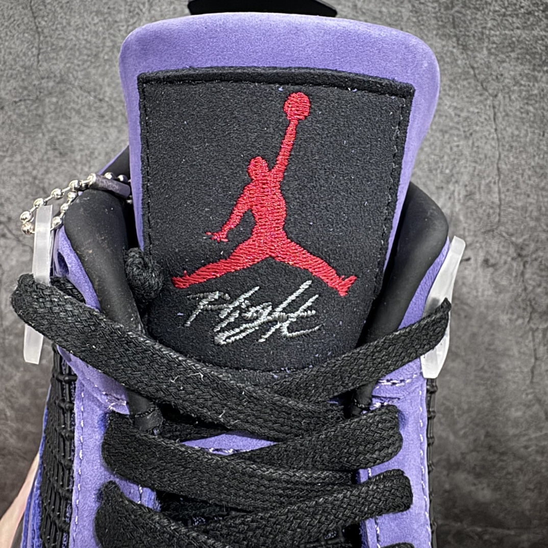 外贸纯原TravisScottxAirJordan4RetroPurple紫色翻毛皮AJ4-766302