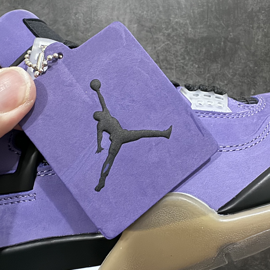 外贸纯原TravisScottxAirJordan4RetroPurple紫色翻毛皮AJ4-766302