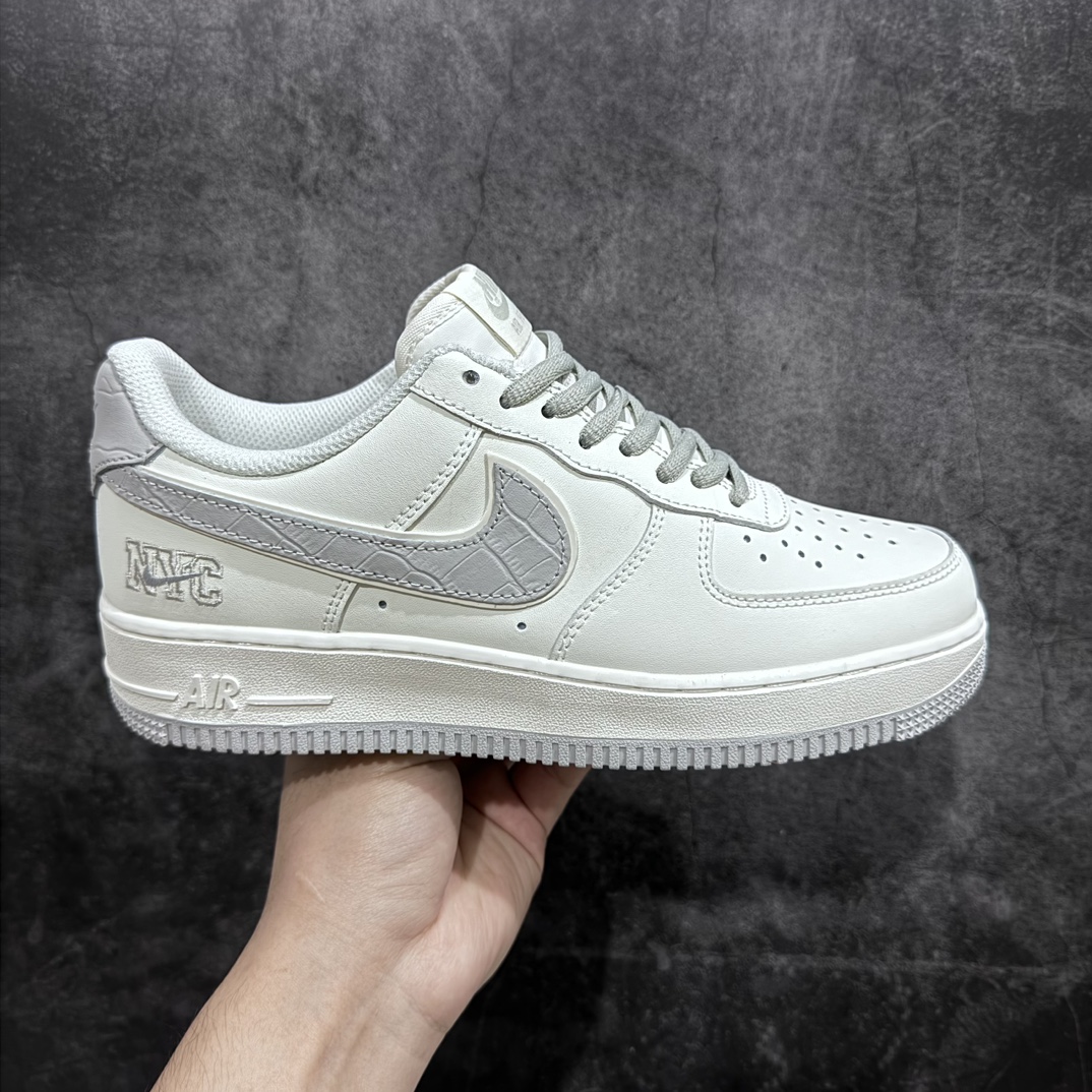 240 Nk Air Force 1’07 Low 米白灰鳄鱼皮 纽约限定 空军一号低帮休闲板鞋 KL4596-362