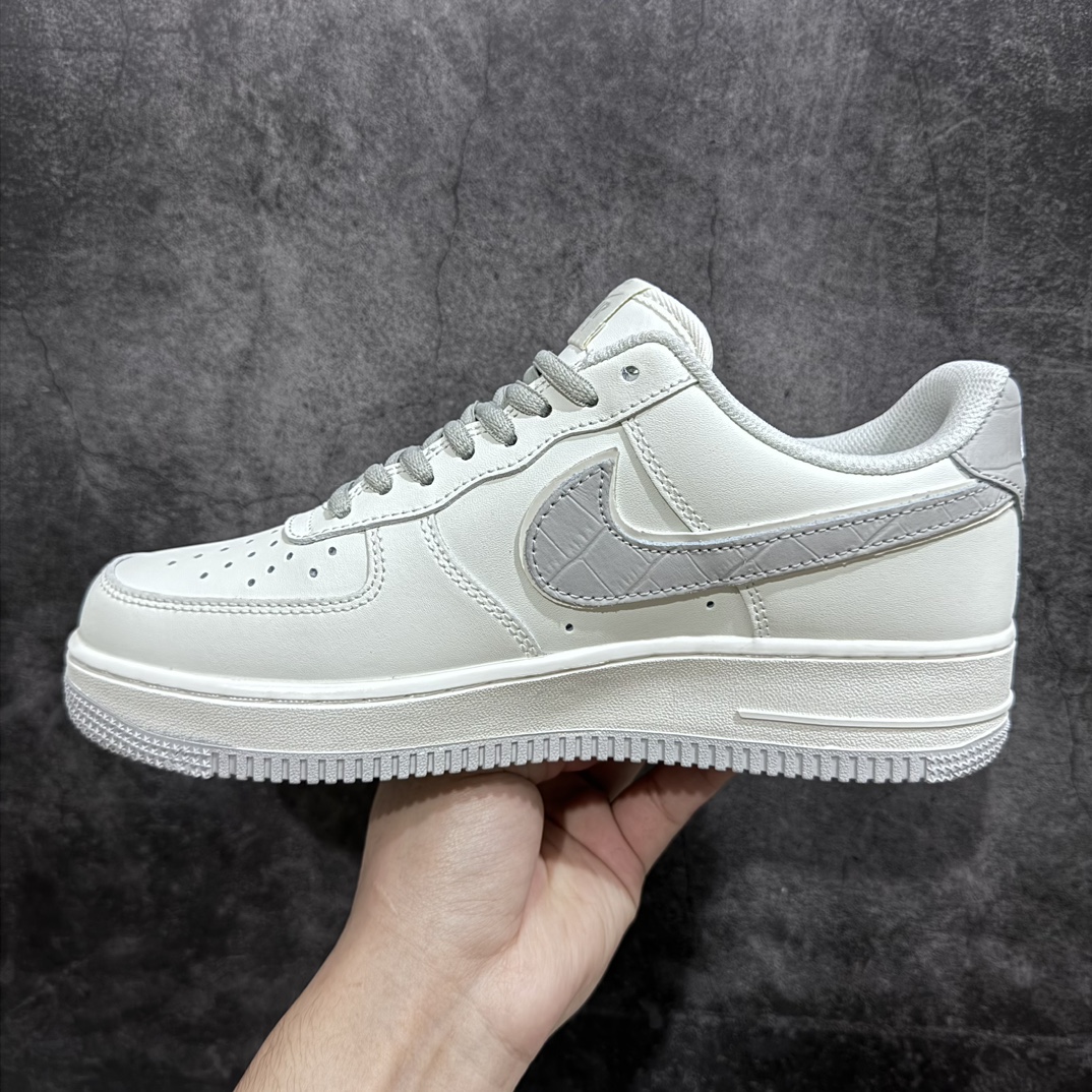 240 Nk Air Force 1'07 Low 米白灰鳄鱼皮 纽约限定 空军一号低帮休闲板鞋 KL4596-362