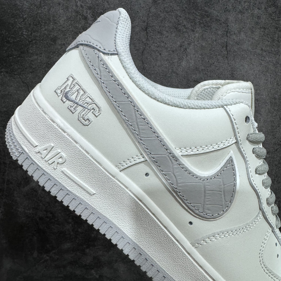 240 Nk Air Force 1'07 Low 米白灰鳄鱼皮 纽约限定 空军一号低帮休闲板鞋 KL4596-362