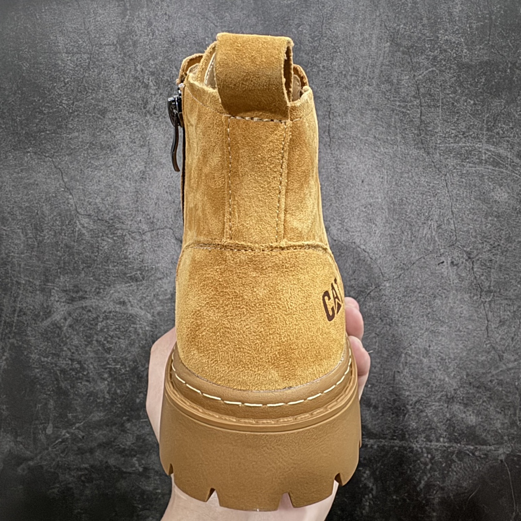 图片[4]-【广东纯原版本】CAT卡特 户外中帮休闲鞋系列 广东大厂品质 全新工艺升级 侧拉链 大底到五金都是代工厂原材料制作 同原版固特异永不开胶工艺 好货不杀猪 首单质量严格把控 全网独家首发 全鞋真牛皮材料 品质毋庸置疑 全套官网统一包装 今年冬季防寒户外专用 日常随意搭配 货号： P725658Y 尺码： 39 40 41 42 43 44（ 皮鞋码）-选品中心