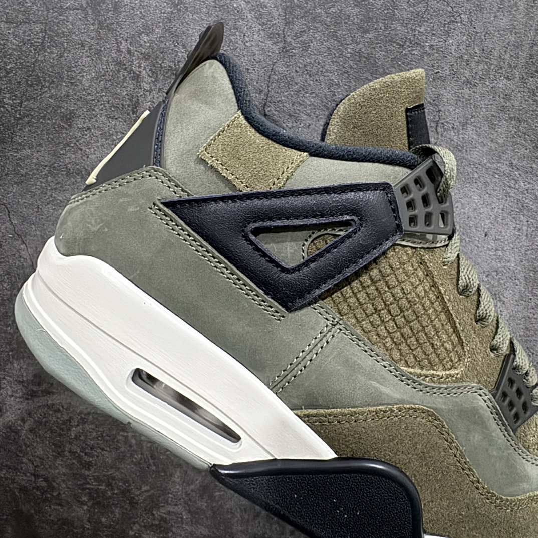 图片[7]-【PK纯原】Air Jordan AJ4 Retro \”Olive Canvas\” 军绿色 FB9927-200 耗时半年巨作 全套原纸板楦头开发 原厂特供皮料加持 确保原汁原味 完美呈现四代版型 一比一鞋头弧度高度鞋身弧度 数据细节工艺流程均保持原鞋一致 原厂TPU网格鞋带扣 正确内里网布 菱角分明不变形无多余毛边 柔软性质感一致于原鞋 原厂织唛标 原厂飞人电绣工艺 尾指中部跳三针 独家绑鞋带手法 印刷中底布 四线拉帮 米色美纹纸贴合固定 进口港宝加持 后跟自然饱满 全鞋荧光划线卡点 追求极致完美 每一双都是工艺品 多重QC质检 超越公司货的品控标准 实实在在的免检产品  尺码：36 36.5 37.5 38 38.5 39 40 40.5 41 42 42.5 43 44 44.5 45 46 47.5-莆田鞋批发中心