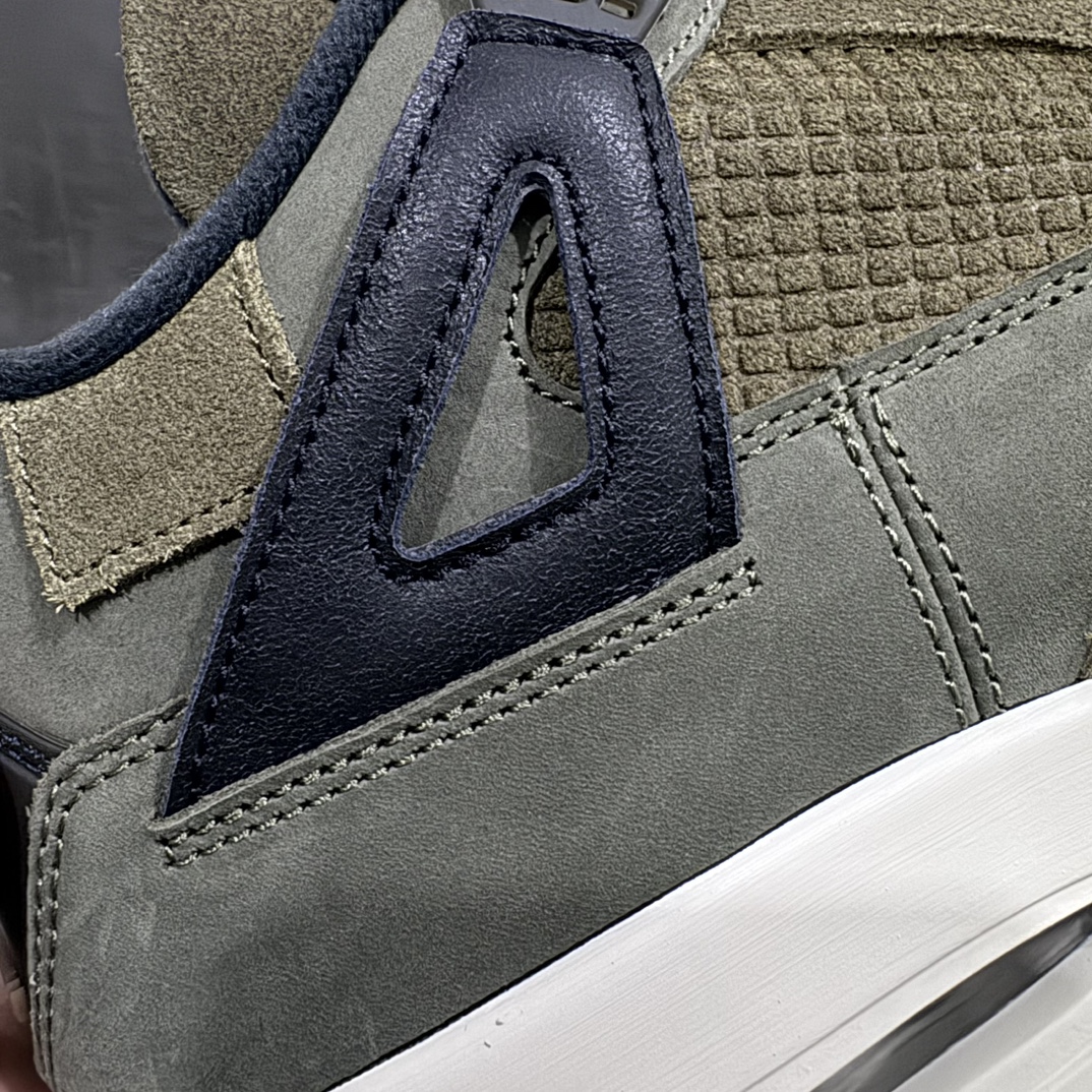 图片[3]-【PK纯原】Air Jordan AJ4 Retro \”Olive Canvas\” 军绿色 FB9927-200 耗时半年巨作 全套原纸板楦头开发 原厂特供皮料加持 确保原汁原味 完美呈现四代版型 一比一鞋头弧度高度鞋身弧度 数据细节工艺流程均保持原鞋一致 原厂TPU网格鞋带扣 正确内里网布 菱角分明不变形无多余毛边 柔软性质感一致于原鞋 原厂织唛标 原厂飞人电绣工艺 尾指中部跳三针 独家绑鞋带手法 印刷中底布 四线拉帮 米色美纹纸贴合固定 进口港宝加持 后跟自然饱满 全鞋荧光划线卡点 追求极致完美 每一双都是工艺品 多重QC质检 超越公司货的品控标准 实实在在的免检产品 尺码：36 36.5 37.5 38 38.5 39 40 40.5 41 42 42.5 43 44 44.5 45 46 47.5-选品中心