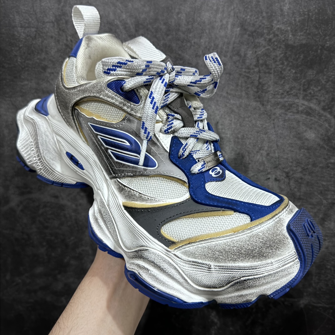 图片[3]-【XA版本】Balenciaga巴黎世家11代 Cargo圆头系带舒适百搭休闲老爹鞋 白蓝色 全网独家首批出货 配件齐全 终端优势供货 官方主推款 必火款的 湖南兴昂原厂渠道 原厂组合大底 原厂鞋面 正确做旧 细节见高清实拍 尺码：35 36 37 38 39 40 41 42 43 44 45 46-选品中心