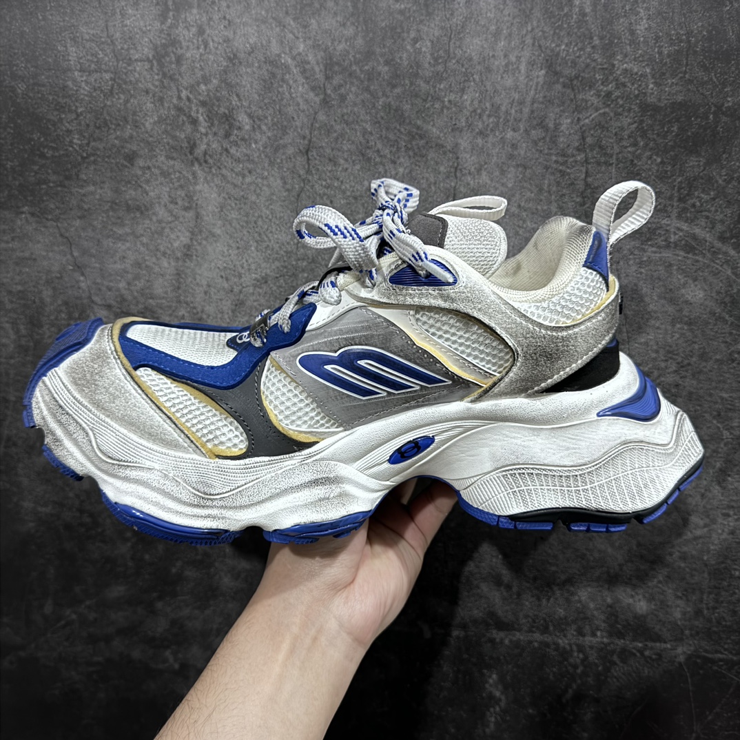 图片[2]-【XA版本】Balenciaga巴黎世家11代 Cargo圆头系带舒适百搭休闲老爹鞋 白蓝色 全网独家首批出货 配件齐全 终端优势供货 官方主推款 必火款的 湖南兴昂原厂渠道 原厂组合大底 原厂鞋面 正确做旧 细节见高清实拍 尺码：35 36 37 38 39 40 41 42 43 44 45 46-选品中心