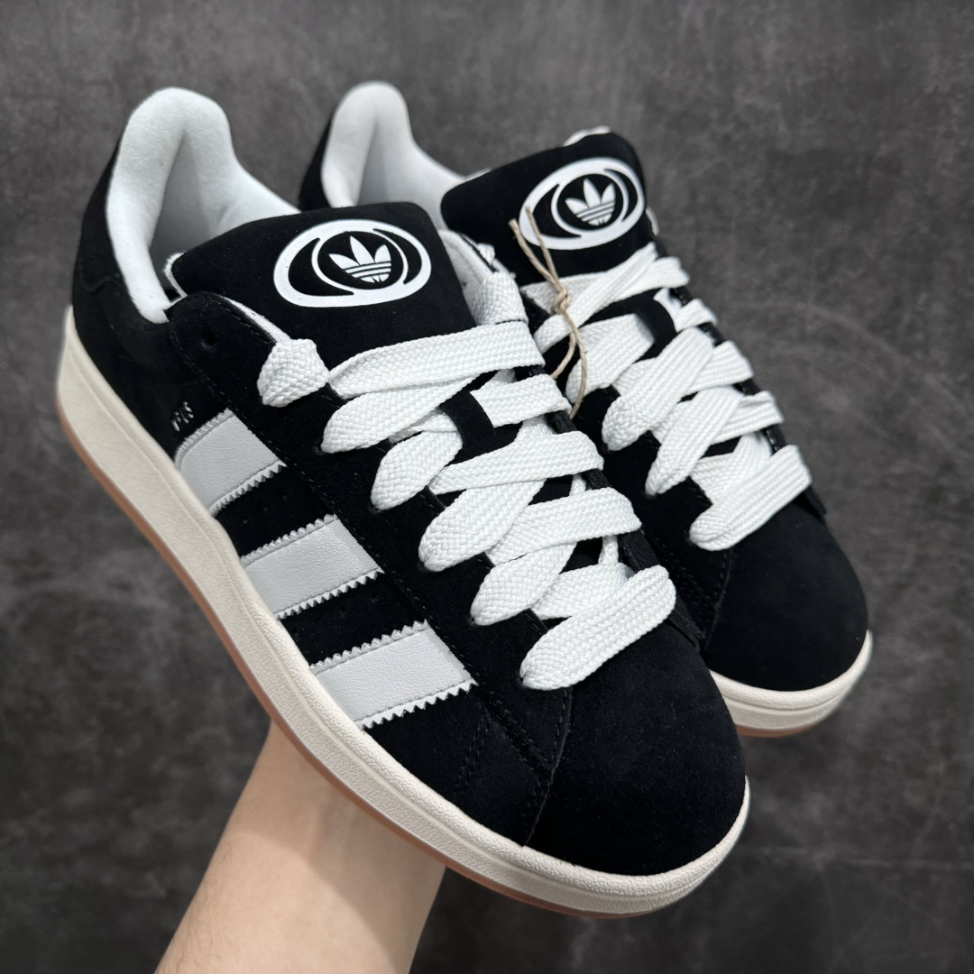 【纯原版】纯原版终于出货💪🏻 AD Campus 00s校园板鞋系列 正确头层猪八皮 正确完美版型,非市面超纤皮面 质感很强大 各位放心使用!绝对比市场任何版本都强💪🏻 黑白生胶首个出货 货号:HQ8708 尺码:35.5-46 半码-选品中心