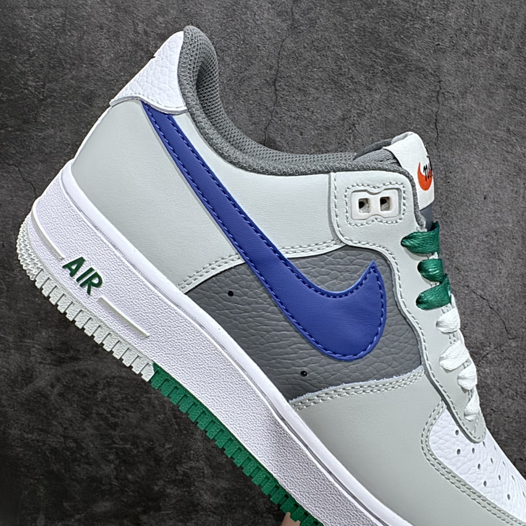 Nike Air Force 1 Low GS Remix ”Light Green” Air Force One classic low-top versatile casual sports shoes ”leather light gray gray green dark blue” FB9053-001