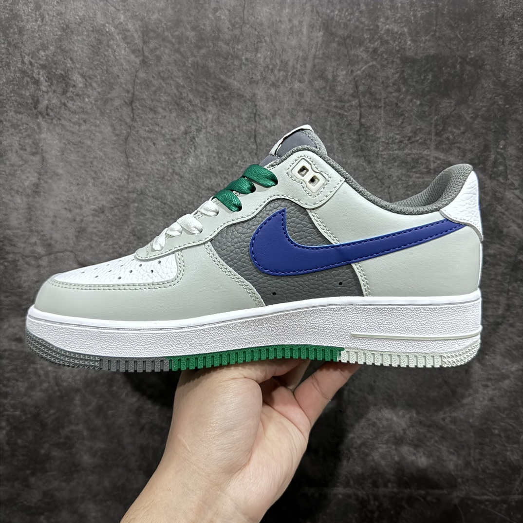 Nike Air Force 1 Low GS Remix ”Light Green” Air Force One classic low-top versatile casual sports shoes ”leather light gray gray green dark blue” FB9053-001