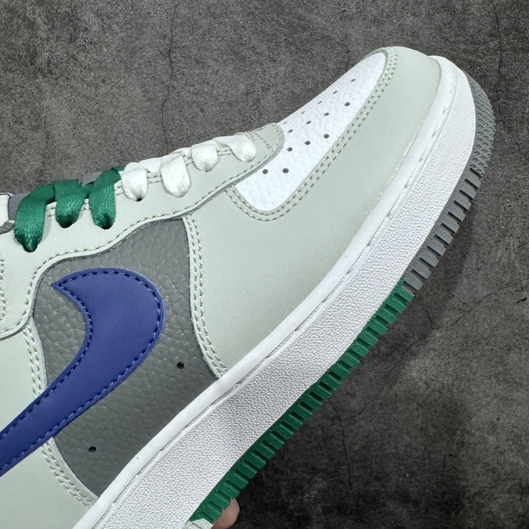 Nike Air Force 1 Low GS Remix ”Light Green” Air Force One classic low-top versatile casual sports shoes ”leather light gray gray green dark blue” FB9053-001