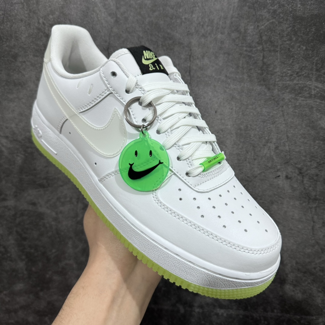 Pure original HY version Air Force 1'07 Low white green smiley face luminous air force shipment CT3228-100