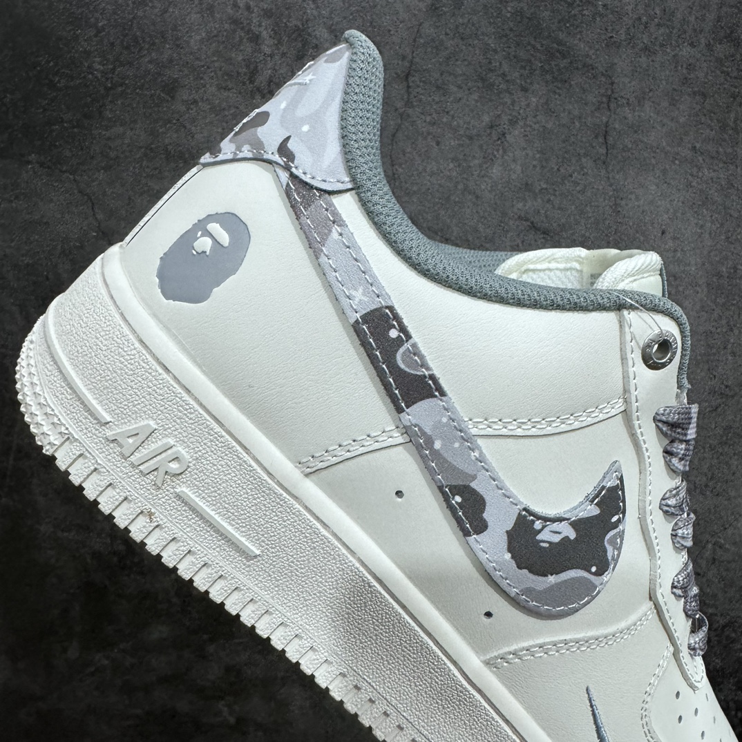 Limited sale overseas! Nike Air Force 1 '07 Low ”BAPE co-branded - off-white gray camouflage” Air Force One PF9055-760