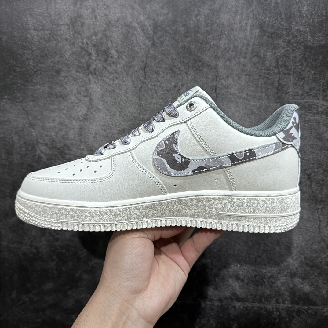 Limited sale overseas! Nike Air Force 1 '07 Low ”BAPE co-branded - off-white gray camouflage” Air Force One PF9055-760