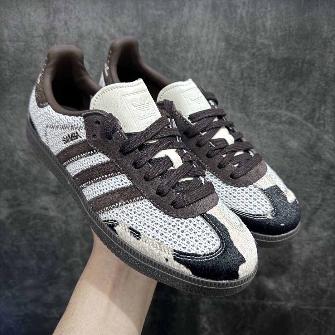 【纯原版】Notitle x Adidas Originals Samba 防滑耐磨低帮板鞋 男女款 桑巴联名 米棕黑/奶牛马毛 ID6024 顶级纯原 市售最正确版本 完美版型 配件齐全 正确卡色 正确头层材料 质感特别强 非普通版本 尺码：35.5-46半码-选品中心