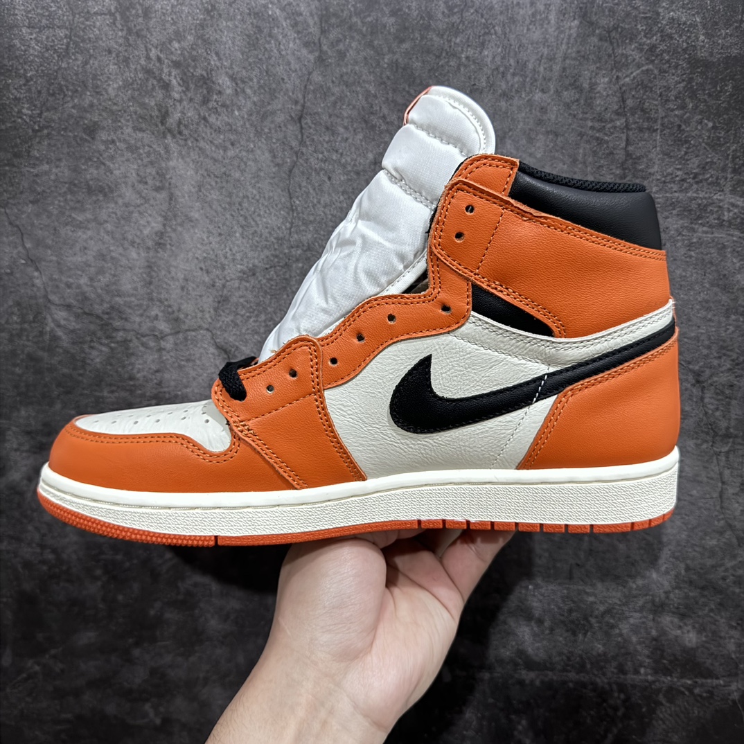 FQ version Air Jordan AJ1 Retro High high top white and orange buckle 555088-113