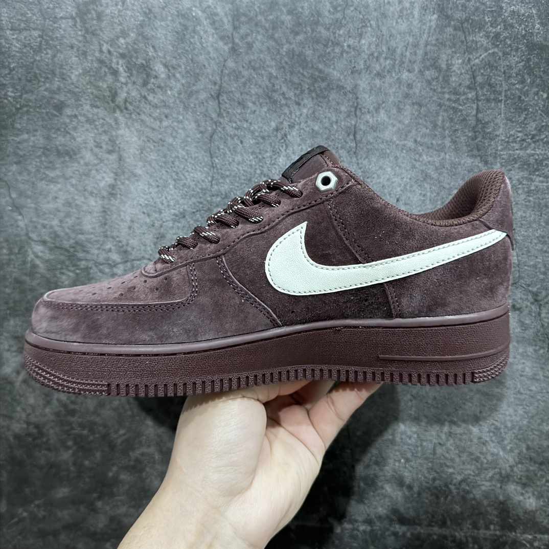 Nk Air Force 1'07 Low Custom White Wine Red Suede Air Force One Sneakers CW2288-111