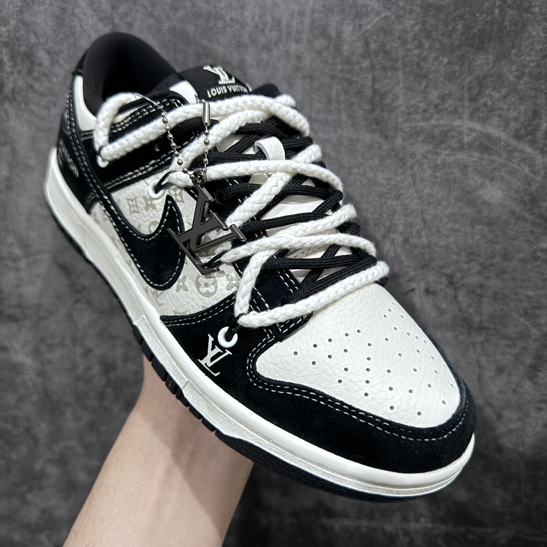 300 【定制版】Nk SB Dunk Low LV联名-夜光米白黑 周年高端定制 低帮休闲板鞋 FC1688-137