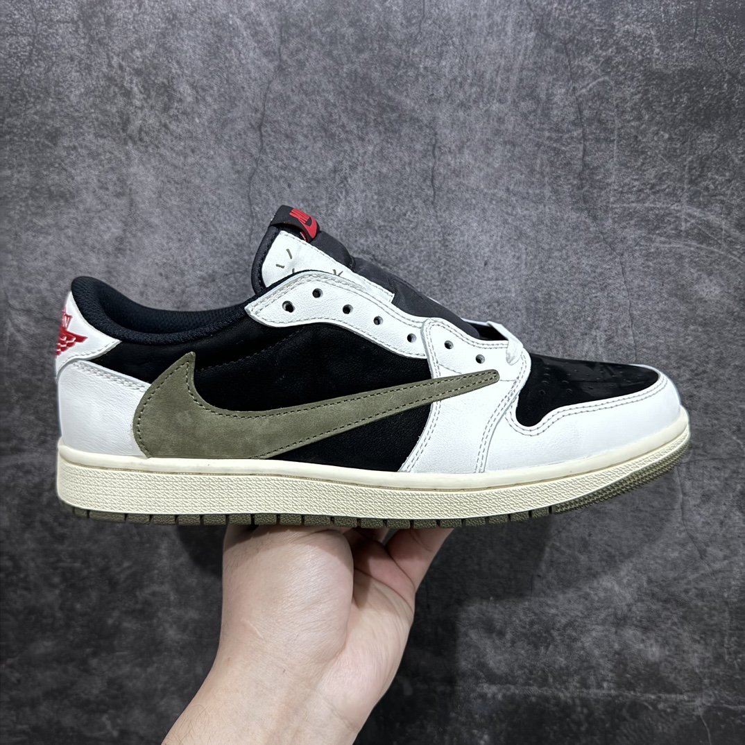 纯原AirJordan1xTravisScottAJ1xTS联名白黑绿倒钩5.0DZ4137-106全新