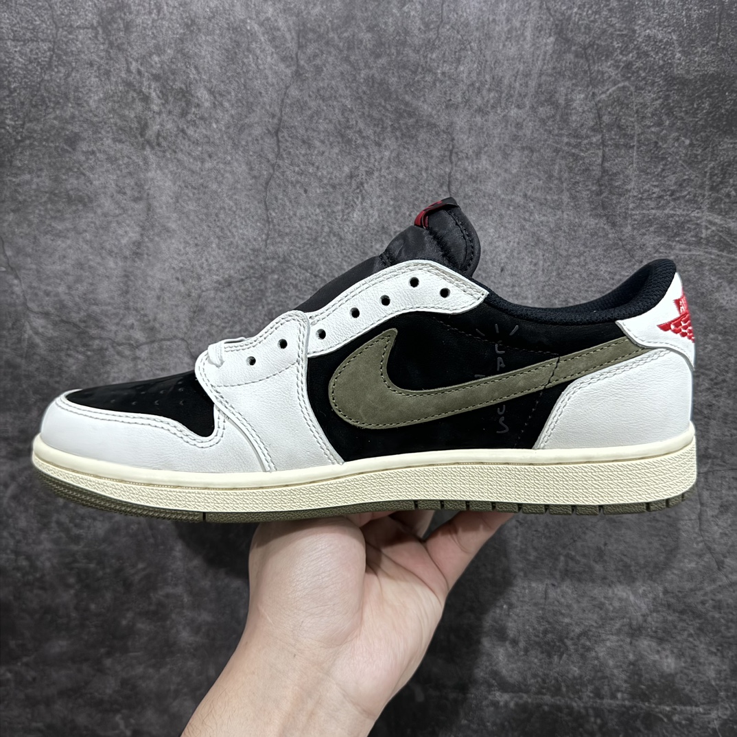 纯原AirJordan1xTravisScottAJ1xTS联名白黑绿倒钩5.0DZ4137-106全新