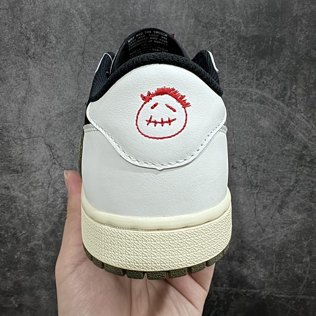 纯原AirJordan1xTravisScottAJ1xTS联名白黑绿倒钩5.0DZ4137-106全新