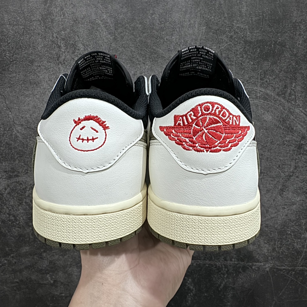 纯原AirJordan1xTravisScottAJ1xTS联名白黑绿倒钩5.0DZ4137-106全新