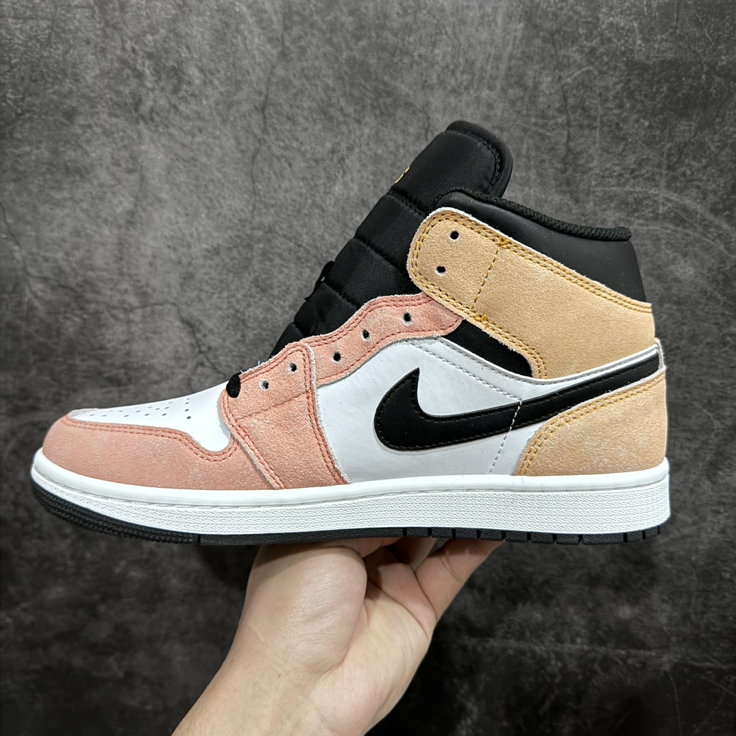 DT version of Air Jordan AJ1 Mid mid-top pink and orange gradient DX4332-800