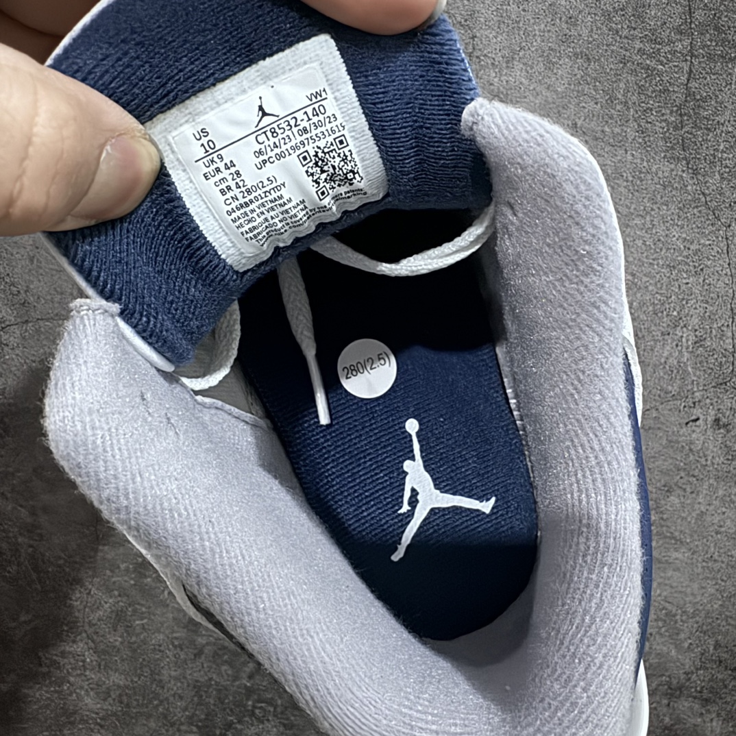 纯原版AirJordanAJ3MidnightNavy复古灰蓝CT8532-140全套原纸板楦头开发原厂