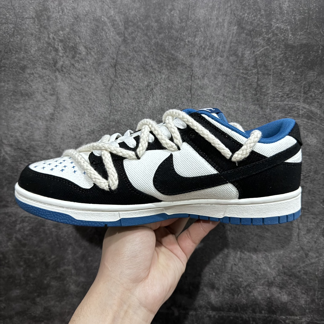 260 【DIY定制版】NK Dunk Low Retro 解构定制配色 麻绳解构 资深玩家 黑白蓝 DV0834-101