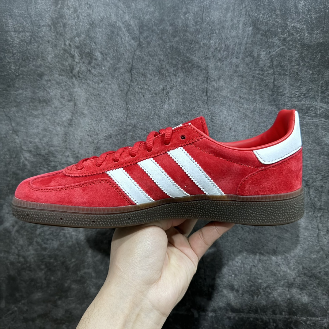 220 【纯原版】Adidas Handball Spezial 阿迪达斯经典款牛皮复古休闲板鞋 白红 FV1227