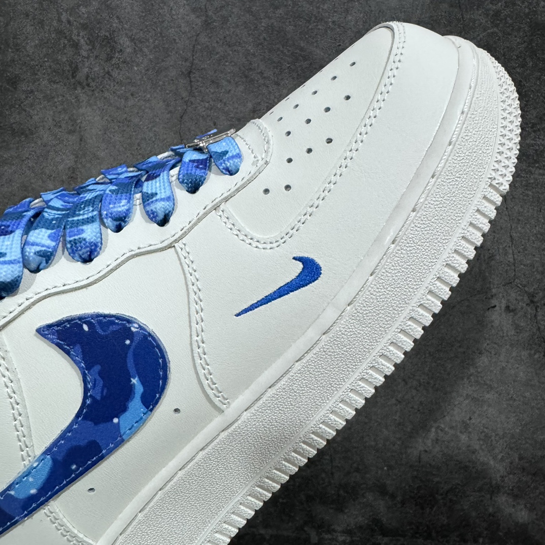 240 【定制版】A Bathing Ape安逸猿BAPE x Nike Air Force 1 Sta Low”Beige/Deep Blue Camo”空军一号板鞋“米白深蓝迷彩”PF9055-759