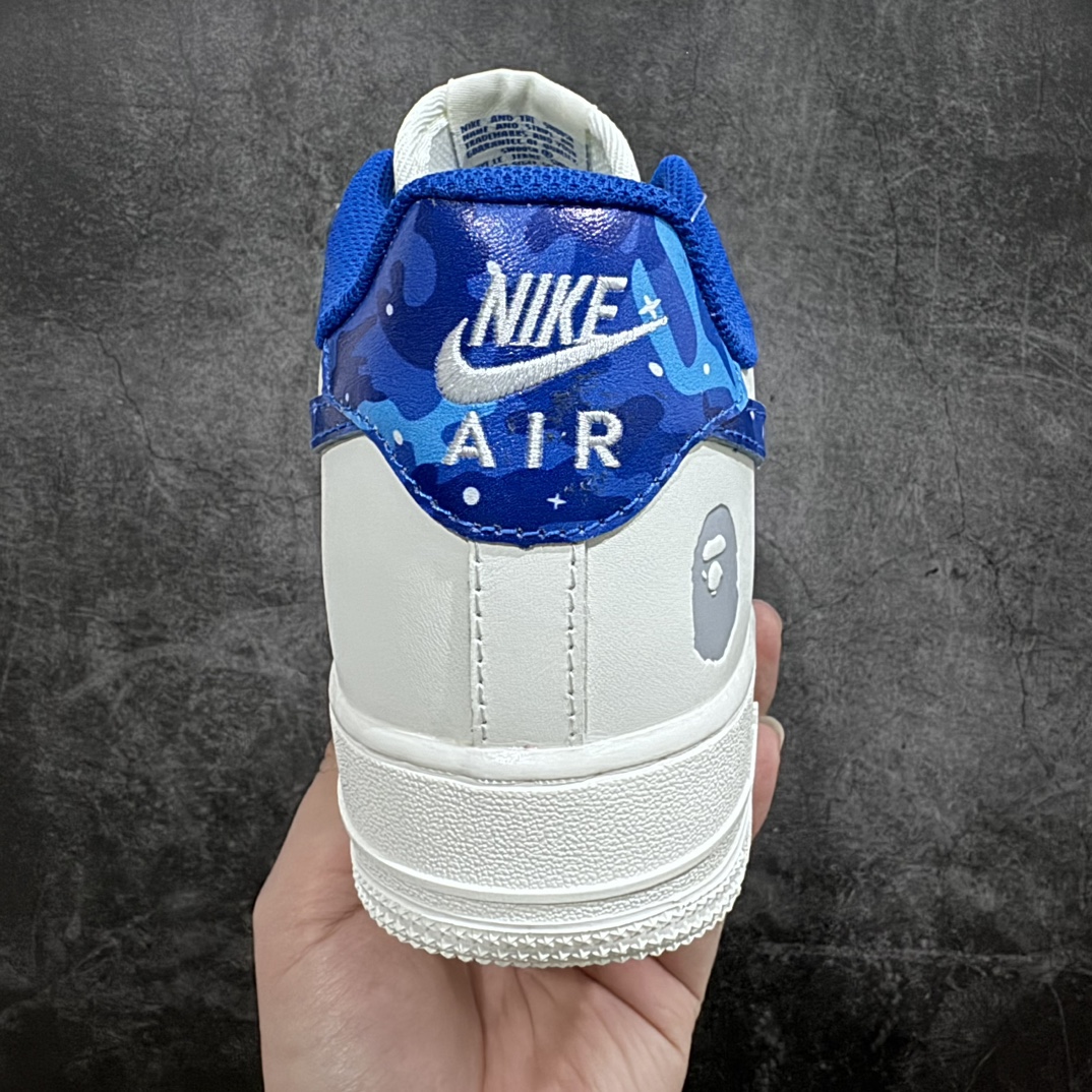 图片[4]-【定制版】A Bathing Ape安逸猿BAPE  x Nike Air Force 1 Sta Low\”Beige/Deep Blue Camo\”空军一号低帮经典百搭休闲运动板鞋“米白深蓝迷彩”PF9055-759n男女鞋真标半码制n升级原楦原纸版数据开发n采用硬质粒面牛剖革鞋面材质n原楦开发版型纸版#内置全掌Air Sole气垫❗️ 尺码：36 36.5 37.5 38 38.5 39 40 40.5 41 42 42.5 43 44 44.5 45-莆田鞋批发中心