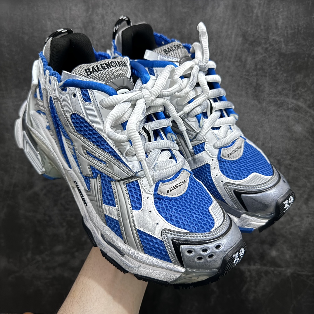 【XA版本】Balenciaga Runer 巴黎世家7代 破坏风 手工做旧款复古老爹鞋 白蓝做旧nn全新版本出货 核心配合工厂优势供应市场最优品质 鞋型细节做旧等都好于市场版本n不但比市场货好 而且比市场货便宜💪🏻n原厂点胶工艺同步原鞋 区别市面所有版本n非市面所有固定TPU，原厂订制胶棒 一切细节高端还原  ，欢迎挑刺💪🏻 尺码：35-46-莆田鞋批发中心