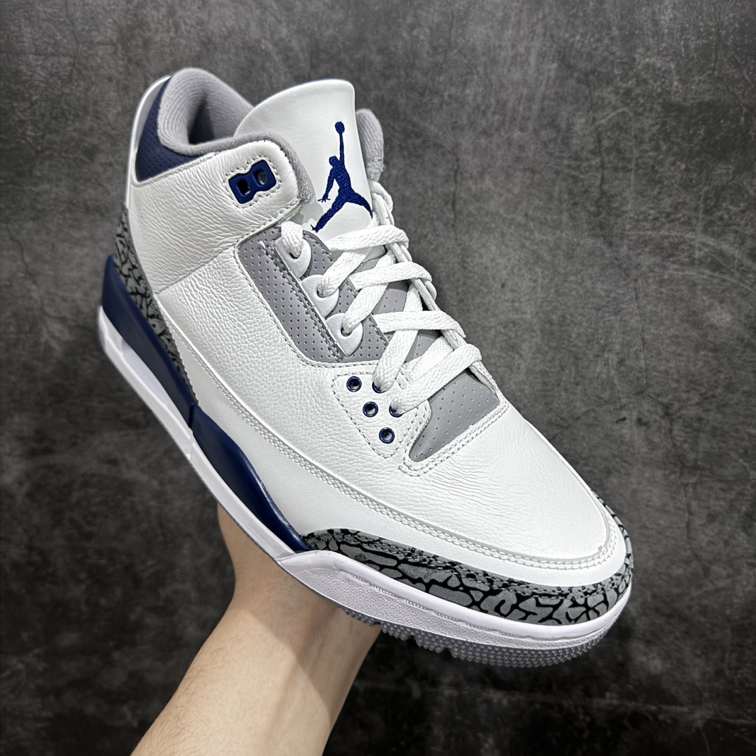 Original Air Jordan 3 Retro AJ3 Gray Blue Midnight Blue CT8532-140