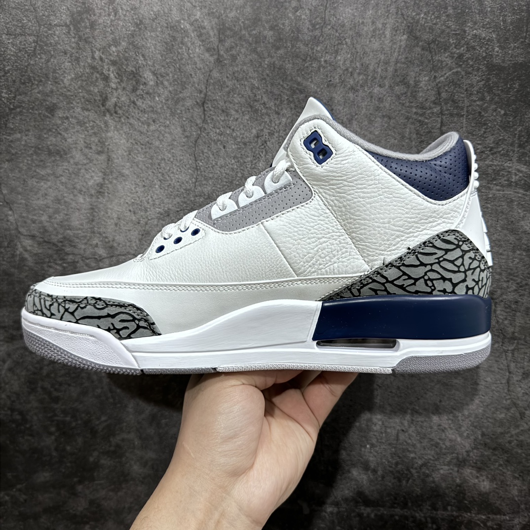 Original Air Jordan 3 Retro AJ3 Gray Blue Midnight Blue CT8532-140