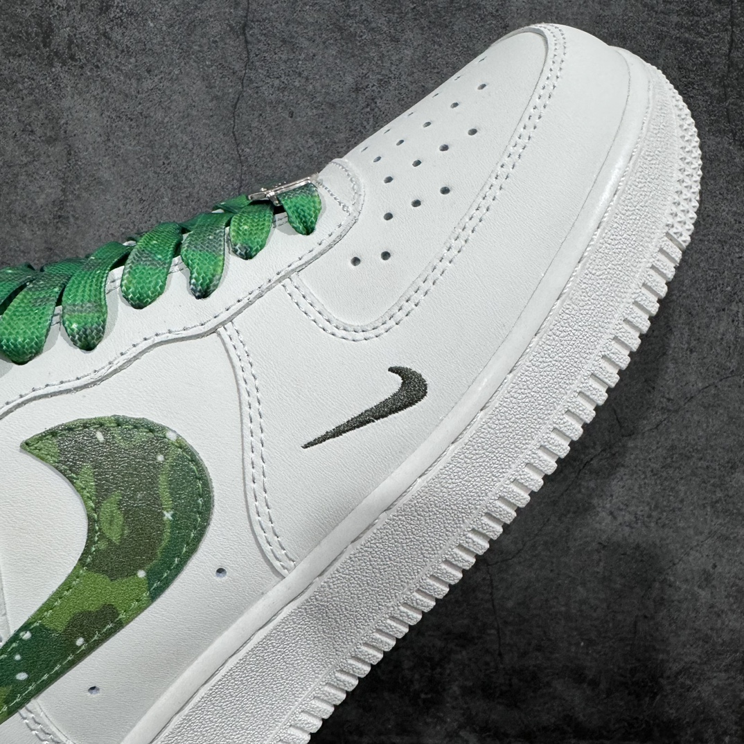 Customized version of A Bathing Ape BAPE x Nike Air Force 1 Sta Low ”Beige/Deep Blue Camo” Air Force One low-top sneakers ”off-white green camouflage” PF9055-763